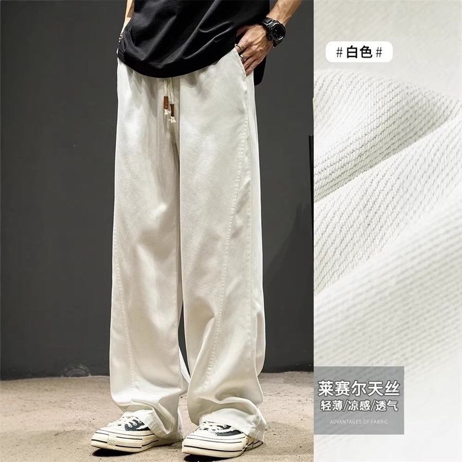 Men’s Tencel Ice Silk Straight Casual Pants