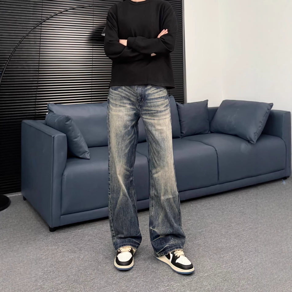 Men’s American Vintage Washed Wide-Leg Jeans