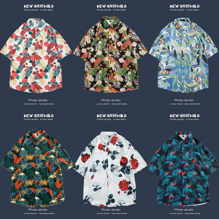 Men’s Floral Beach Short Sleeve Shirt Stylish Fit