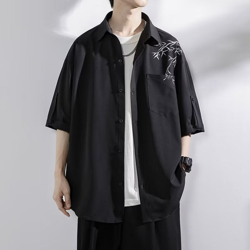 Men’s Bamboo Style Short Sleeve Summer Shirt
