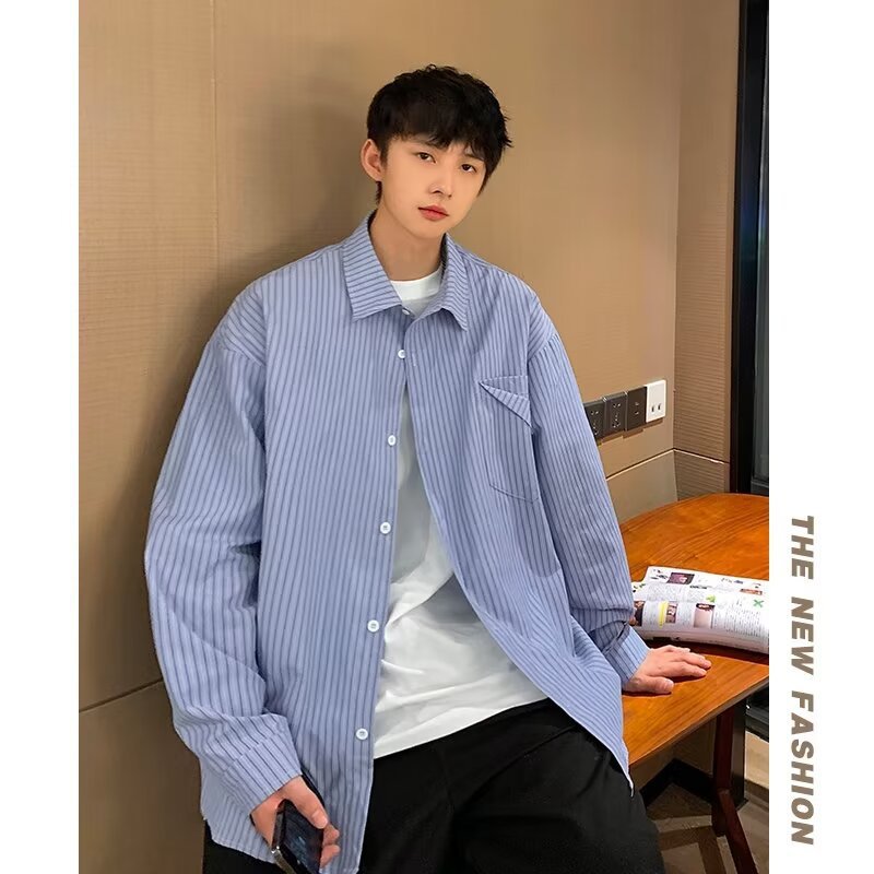 Men’s French Style Striped Long Sleeve Shirt