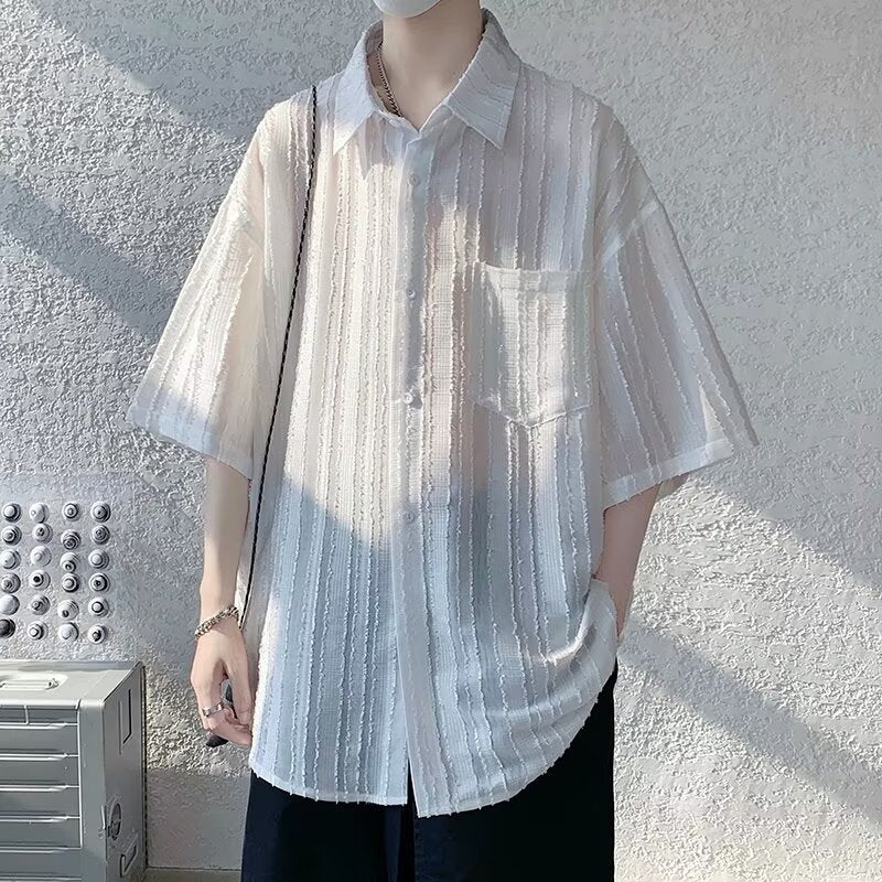 Men’s Ice Silk Summer Casual Lightweight Shirt
