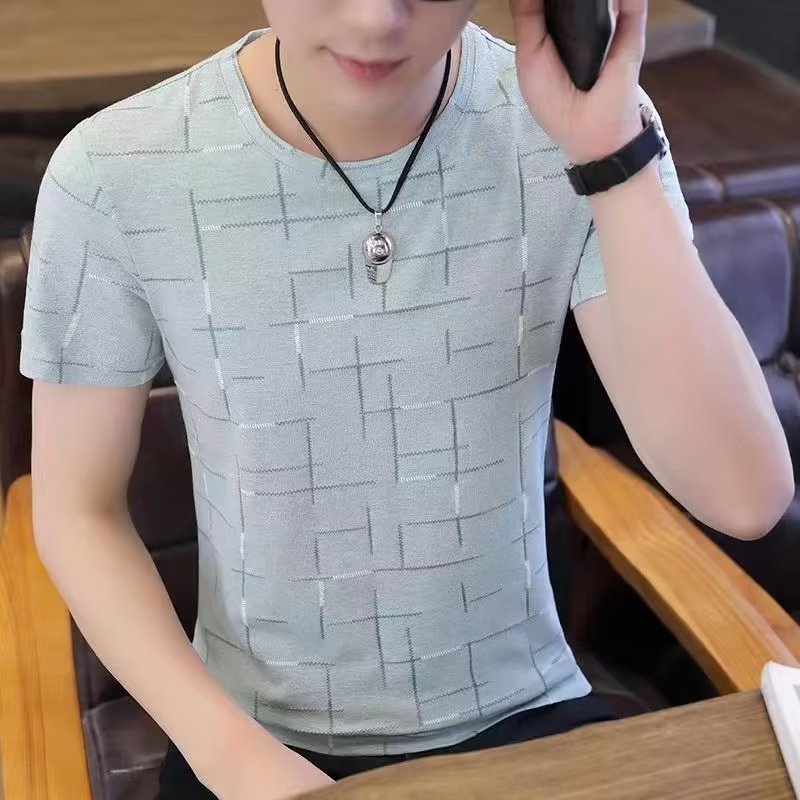 Men’s Ice Silk V-Neck T-Shirt – Breathable Summer Style
