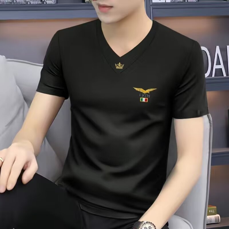 Men’s Slim Fit Korean Style T-Shirt – Breathable Summer Wear