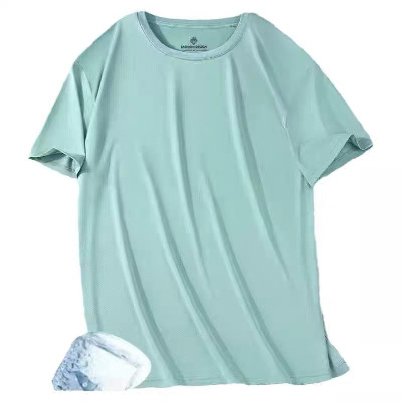 Men’s Ice Silk Mesh T-Shirt – Breathable & Trendy Summer