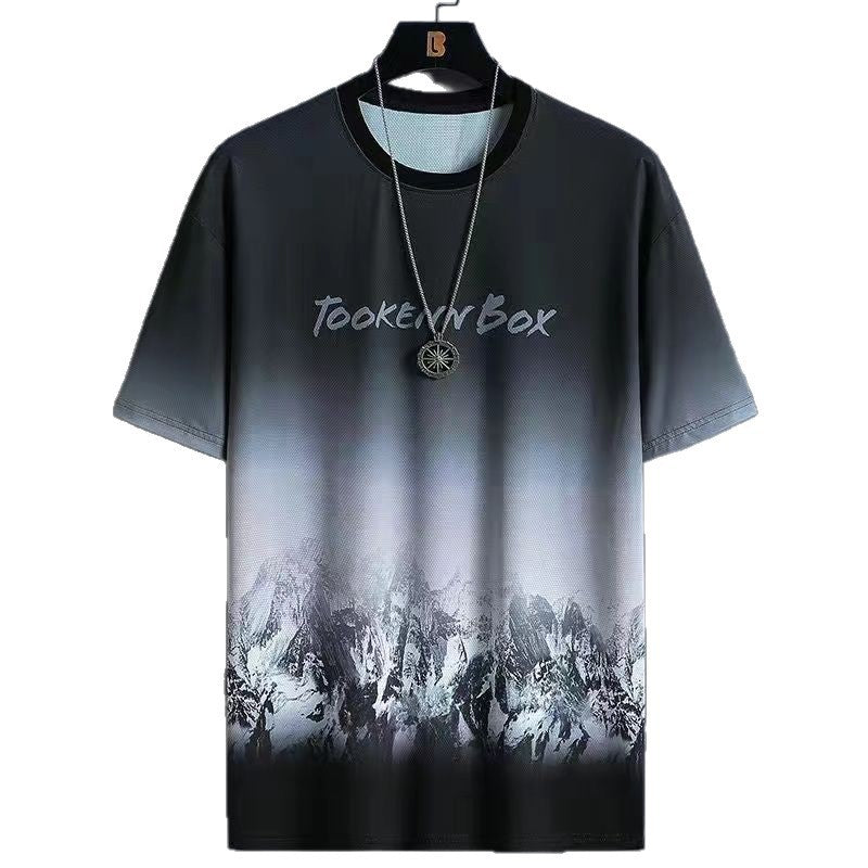 Men’s Gradient Sports T-Shirt – Breathable Running Wear