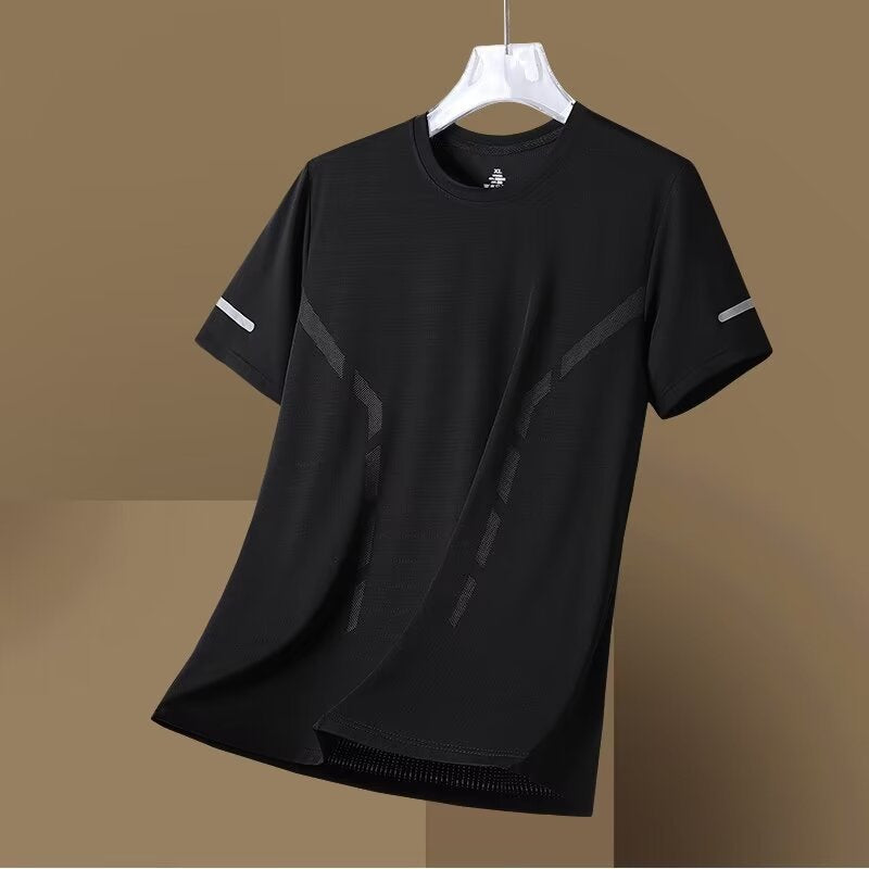 Men’s Ice Silk Sports T-Shirt – Quick-Dry Summer Wear