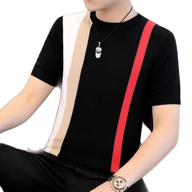 Men’s Ultra-Thin Ice Silk T-Shirt – Breathable Loose Fit