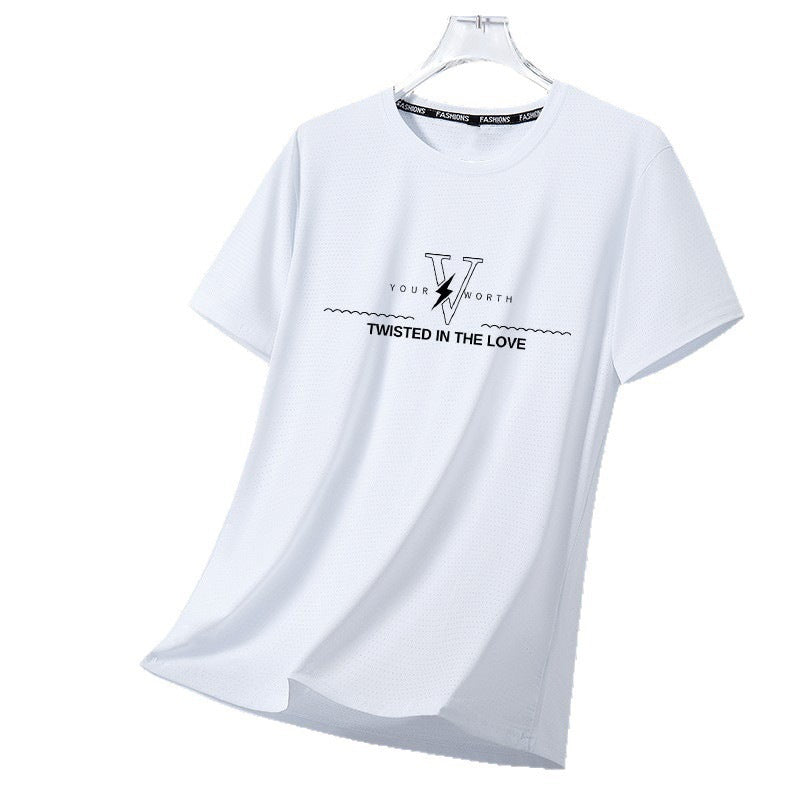 Men’s Black Ice Silk T-Shirt – Quick Dry Summer Wear