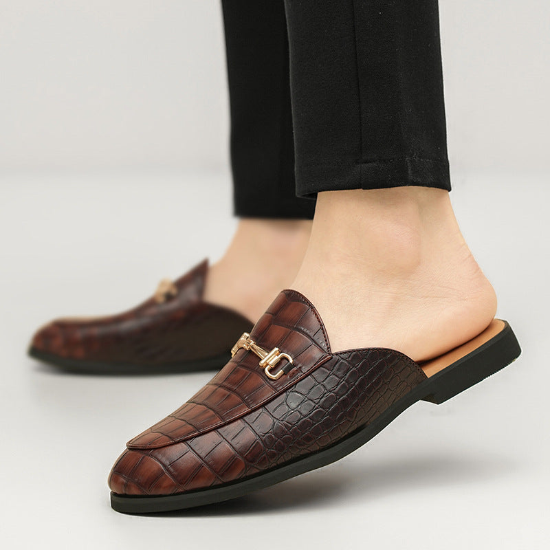 The Nomad-Luxe – Men’s "Pouch-Soft" Heelless Leather Outwear Slippers