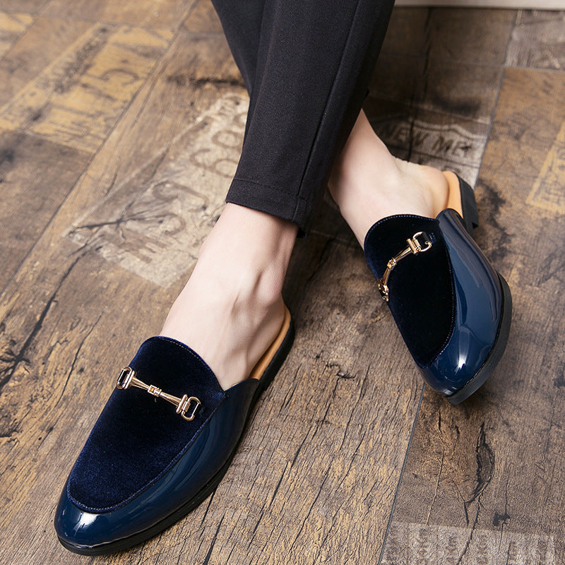The Summer-Baotou – Men’s "Heelless" Half Leather Slip-On & Driving Beanie
