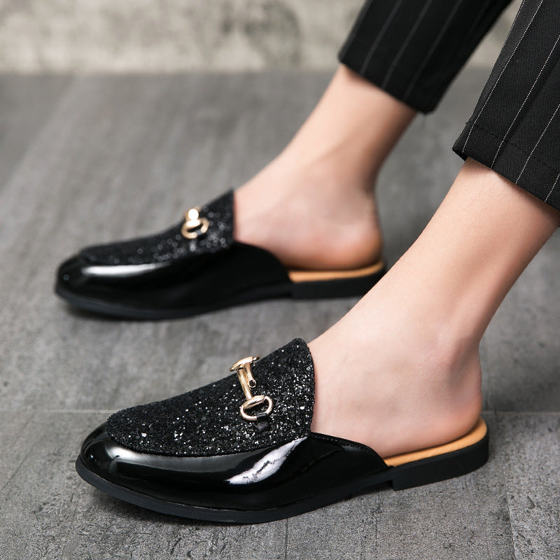 The Starlight-Grip – Men’s Sequined "Baotou" Fashion Half-Slippers