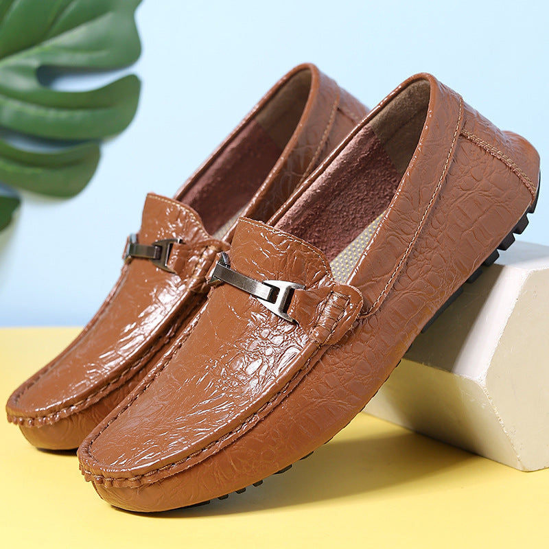 The Heritage-Crack – Men’s "British-Grain" Crocodile Pattern Driving Loafers