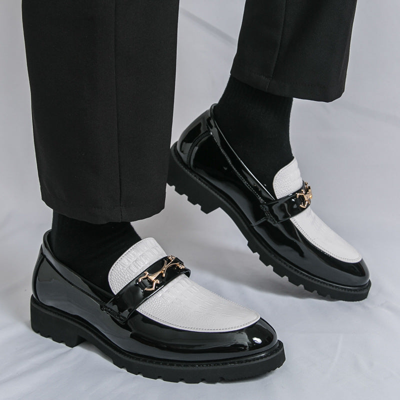 The Glass-City – Men’s British-Style Lacquered Leather Formal Loafers