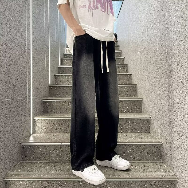 Retro Washed Wide-Leg Jeans – Unisex Street Style