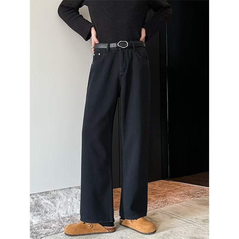Korean Style Loose Wide-Leg Jeans – Vintage Casual Fit