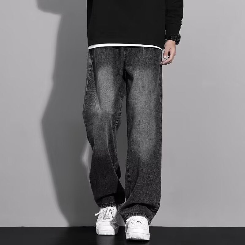 Men’s Vintage Washed Wide-Leg Jeans – Summer Style