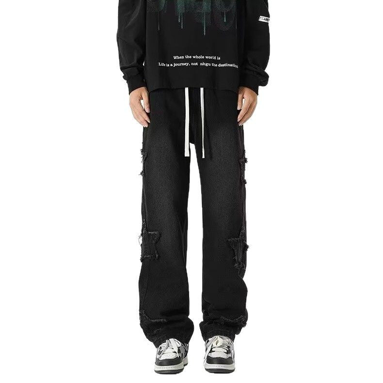Men’s Star Embroidered Jeans – Trendy Street Style