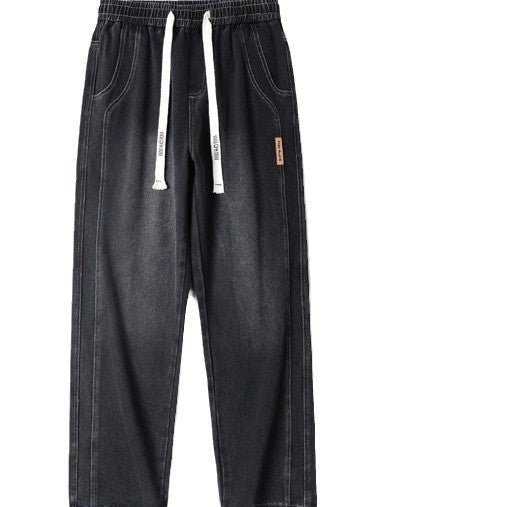 Men’s Plus Size Elastic Wide-Leg Jeans – Casual Fit