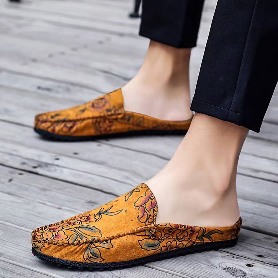 The Apex-Summer – Embossed "Half-Cup" Luxury Mules | Large Size Beanie Slipper Series