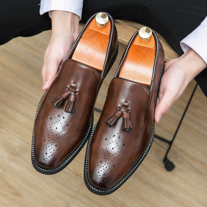 The Legacy-Carve – British "Brogue" Tassel Loafers | Spring/Autumn "Lazy" Bean Shoe Series
