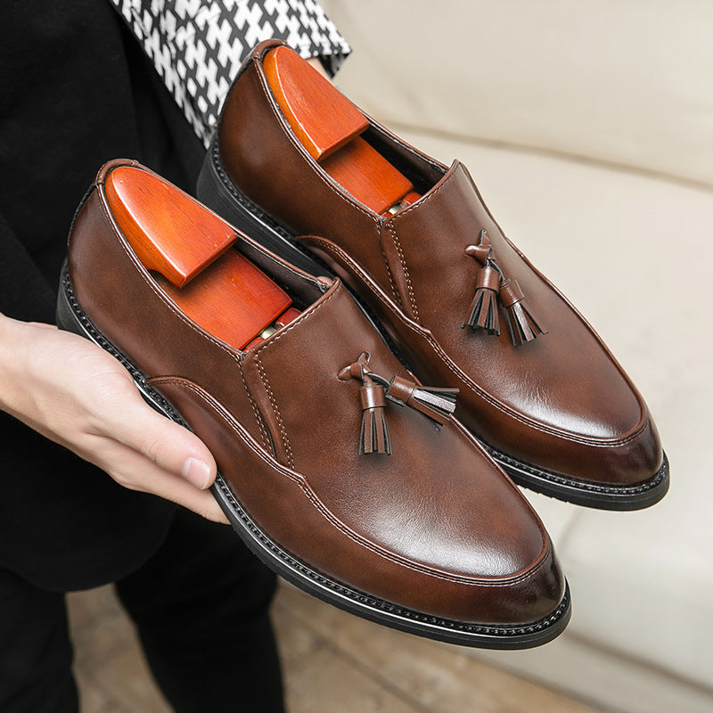 The Heritage-Bridge – Vintage Pointed Tassel Loafers | Young & Middle-Aged "Small Leather Shoe" Series