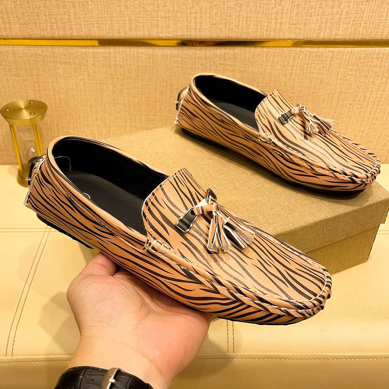 Zebra Embossed "Doug" Shoes | European Business-Casual Work Loafers