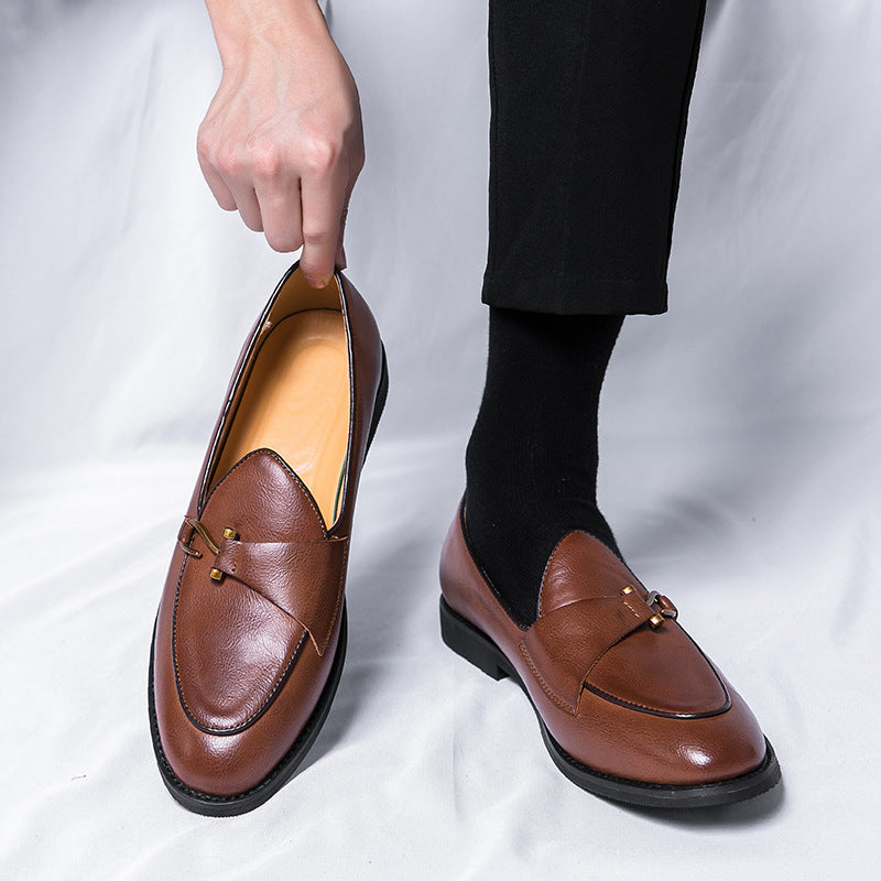 Pointed Toe "Foot-Leather" Series | Autumn & Winter Business Dress Plus-Size Shoes