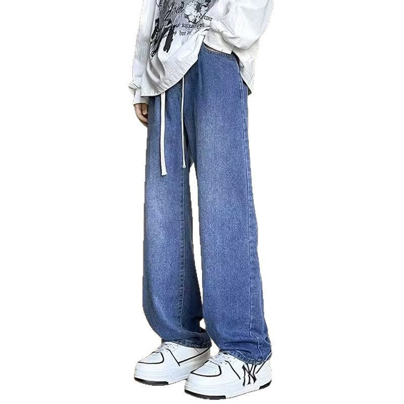 Fleece-Lined Black Loose Straight Men’s Winter Jeans