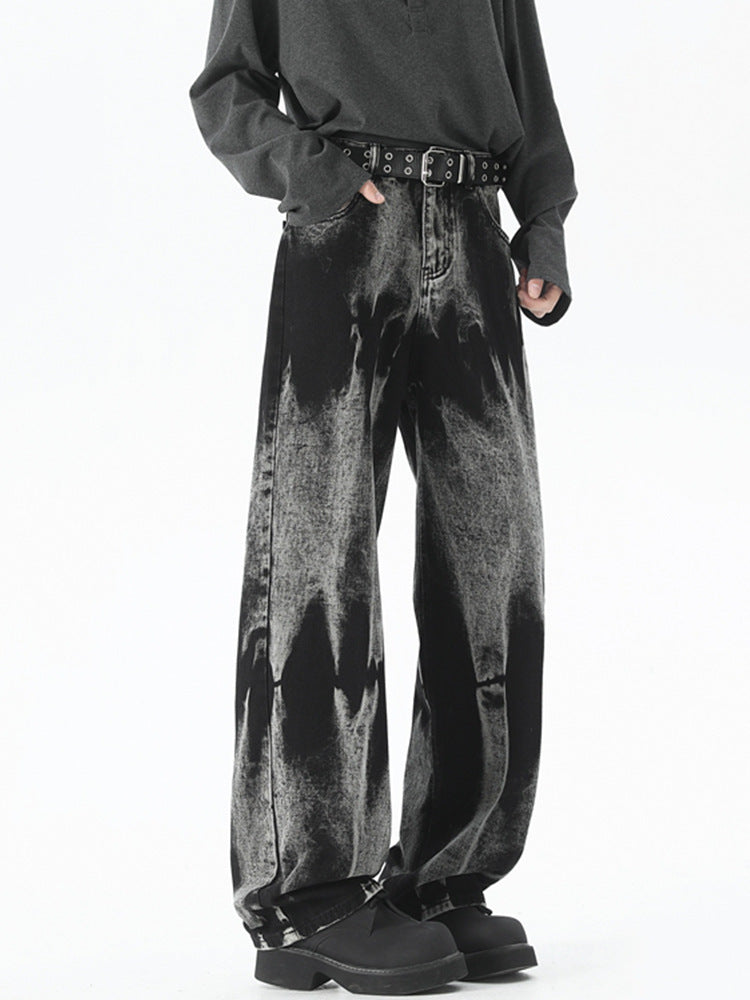 Tie-Dye Gradient Wide-Leg Men’s Street Jeans