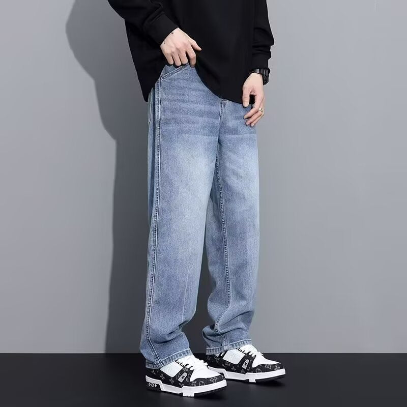 Men’s Vintage Loose Straight Washed Jeans