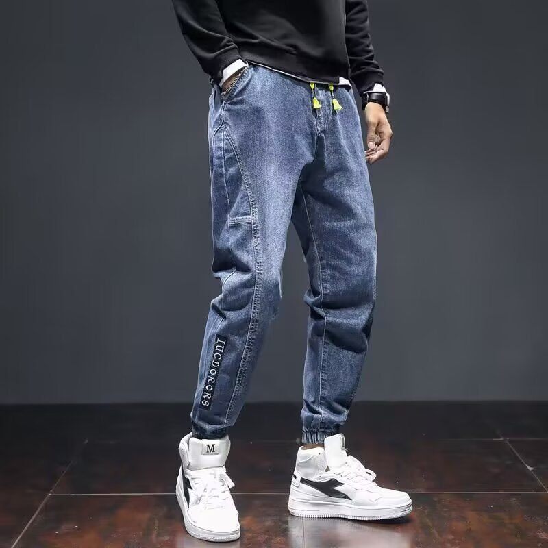 Men’s Loose Cargo Harem Straight Jeans