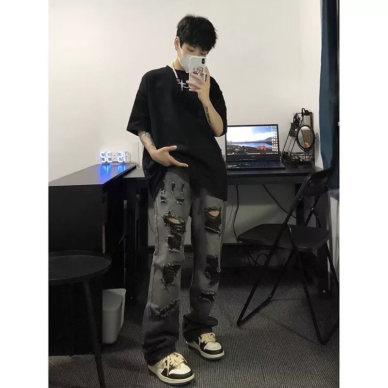Men’s Street Style Distressed Ripped Jeans