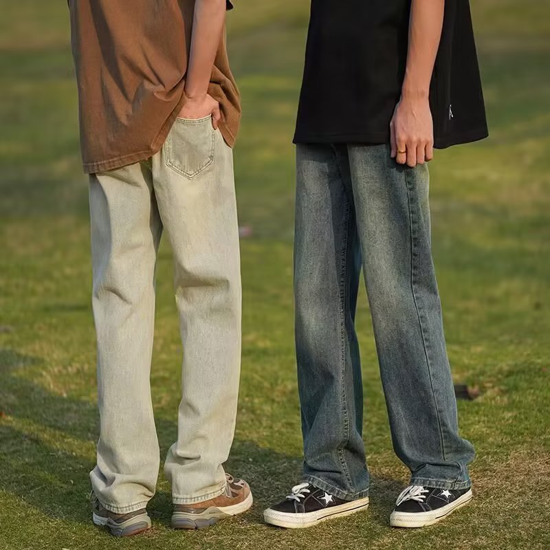 Men’s Vintage Loose Straight Wide-Leg Jeans