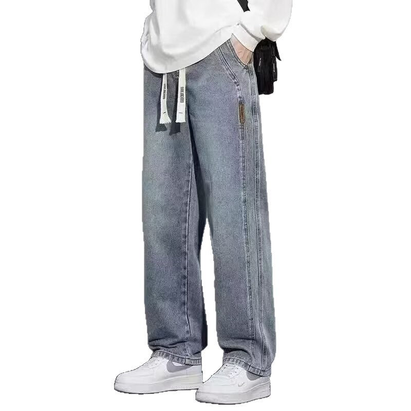 Men’s Fleece-Lined Loose Straight Cargo Jeans