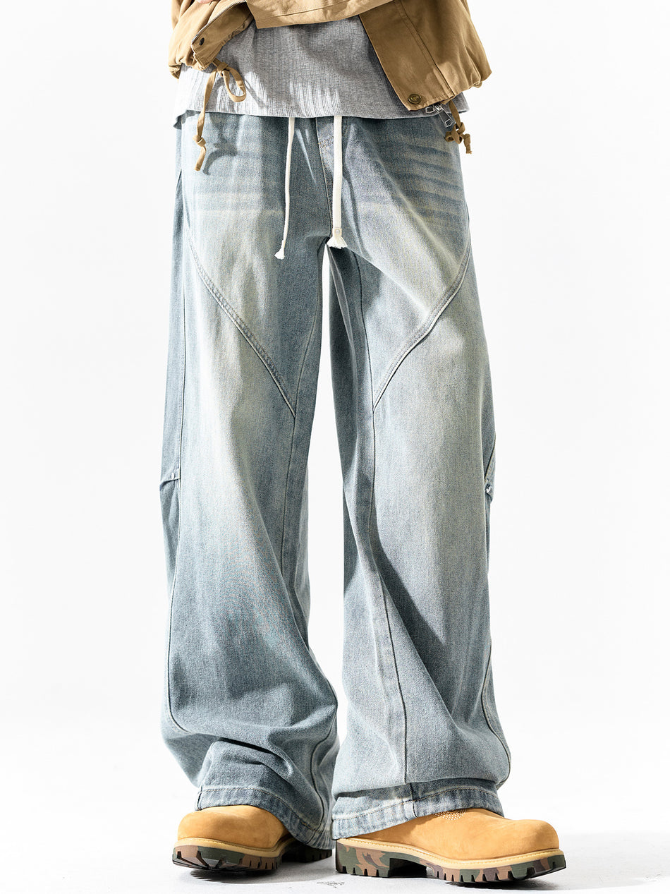 Vintage High Waist Wide-Leg Jeans Men Women Loose Pants