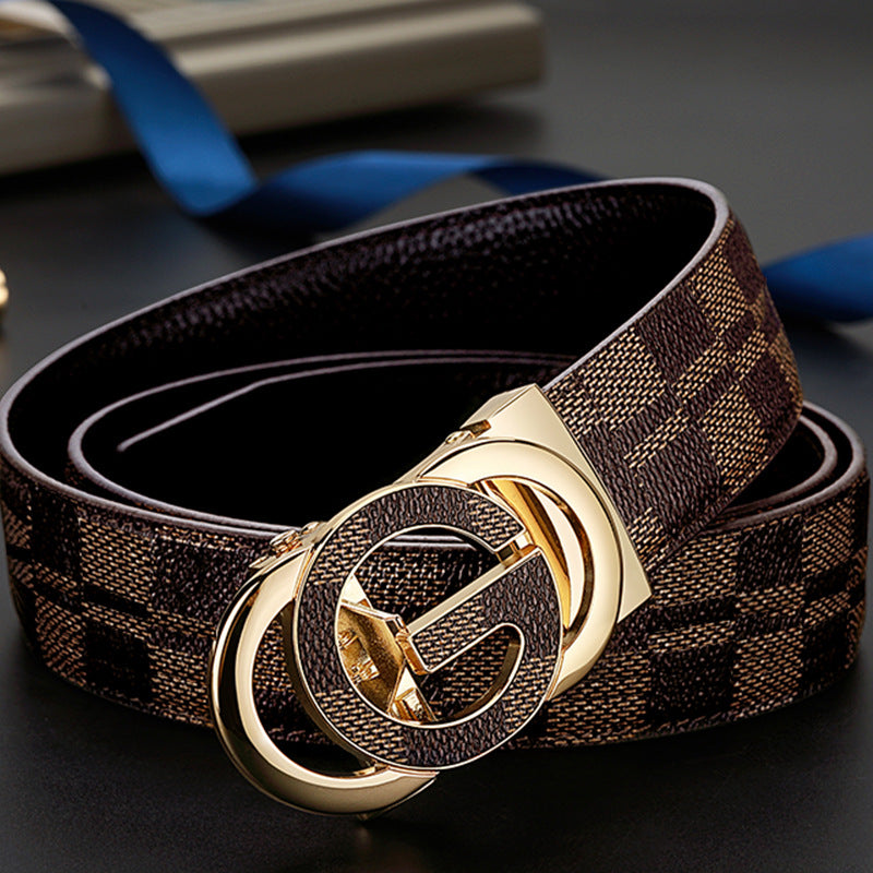 Men’s First Layer Leather Auto Buckle Belt – Premium