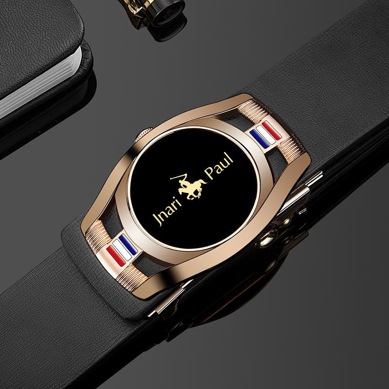 Men’s Auto Buckle Genuine Leather Belt – Versatile Style