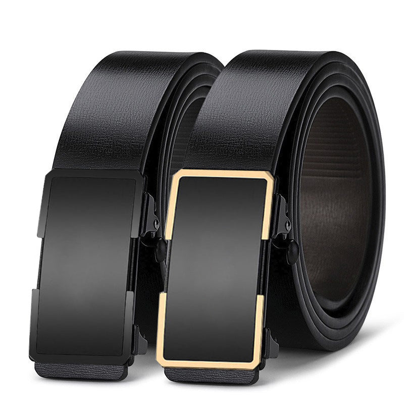 Men’s Leather Auto Buckle Belt – Business Casual Style