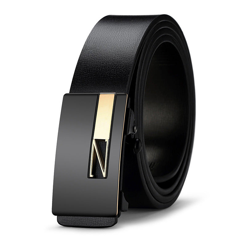 Men’s High-End Auto Buckle Leather Belt – Business Style