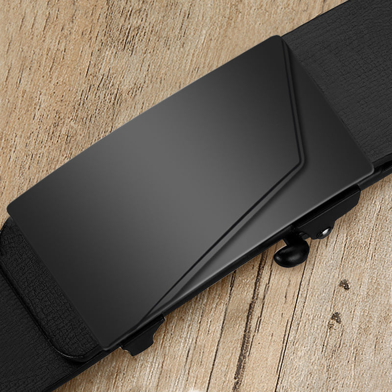 Men’s Auto Buckle Cowhide Leather Belt – Korean Style