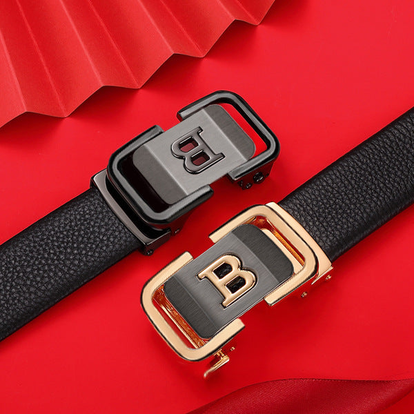 Men’s First Layer Leather Auto Buckle Belt – Fashion