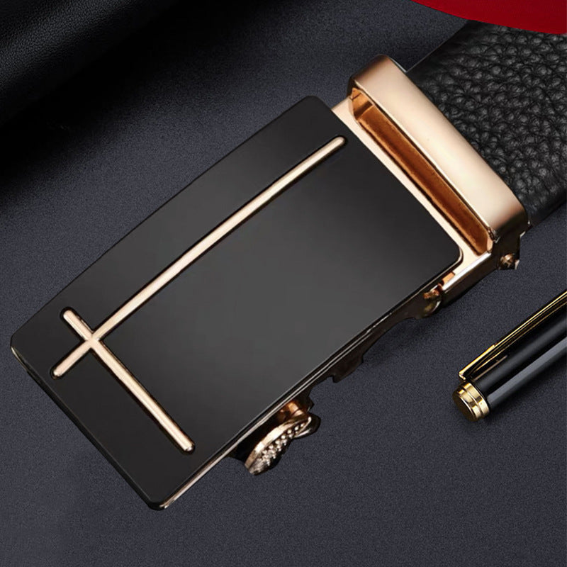 Men’s First Layer Leather Auto Buckle Belt