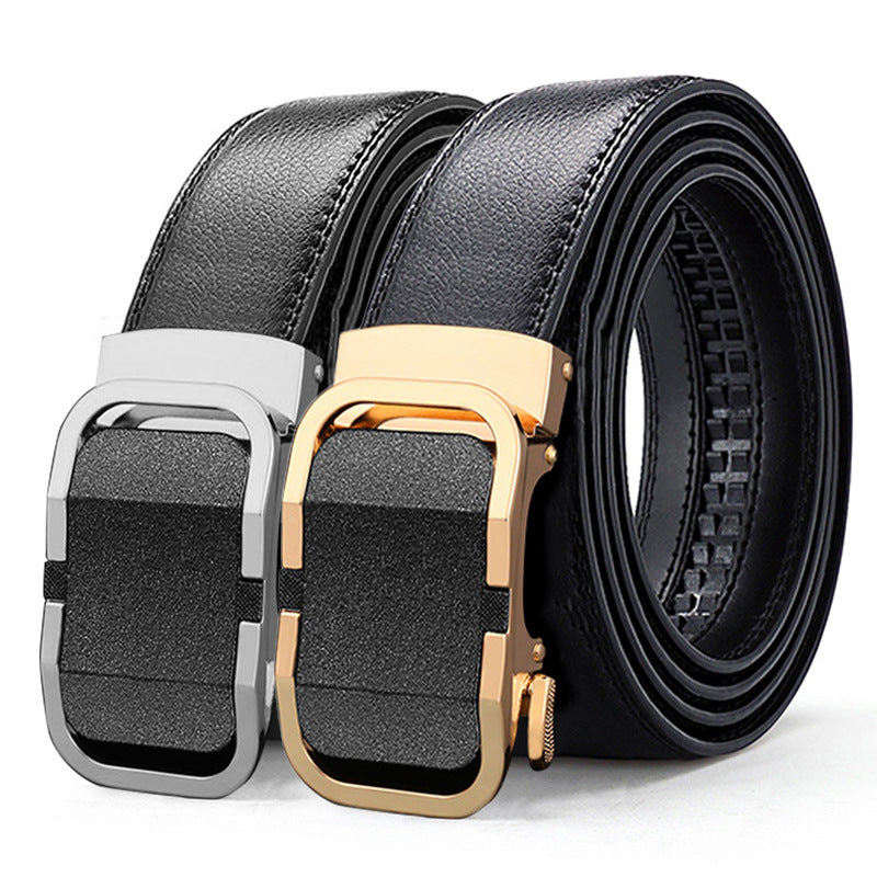 Men’s Leather Auto Buckle Belt – Casual Business Style