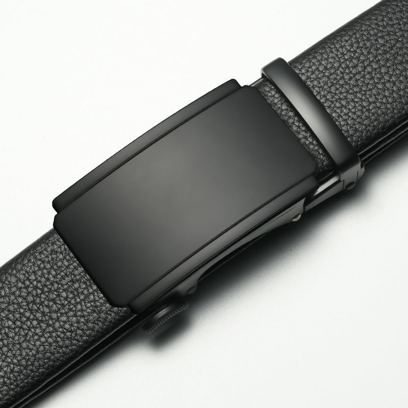 Men’s Auto Buckle Leather Belt – Trendy Casual Style