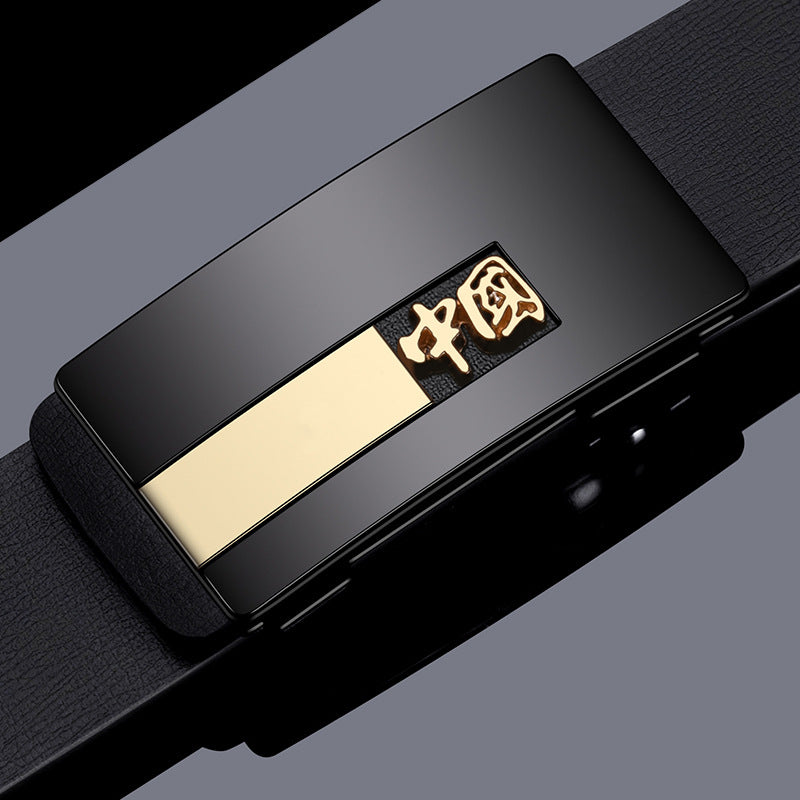 Men’s High-End Auto Buckle Leather Belt – Business