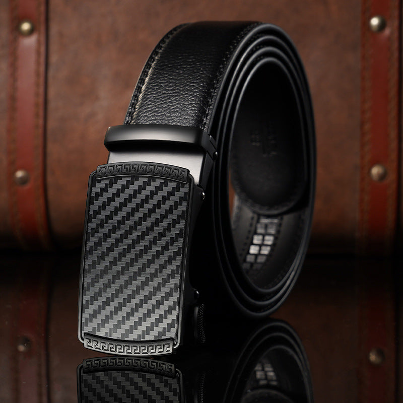 Men’s Auto Buckle Leather Belt – Business Casual