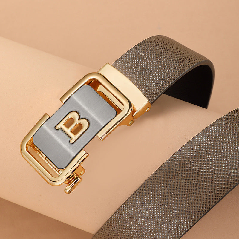 Men’s Auto Buckle Leather Belt – Fashion Business