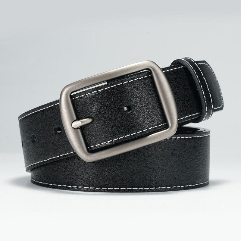 Men’s Pin Buckle Leather Belt – Casual Business Style