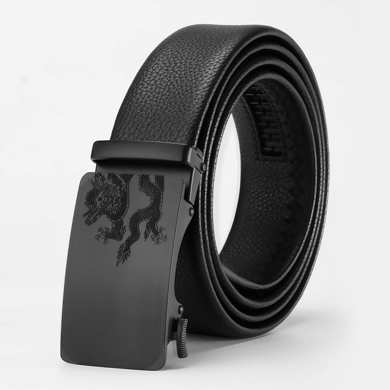 Men’s High-End Auto Buckle Leather Belt – Business Style